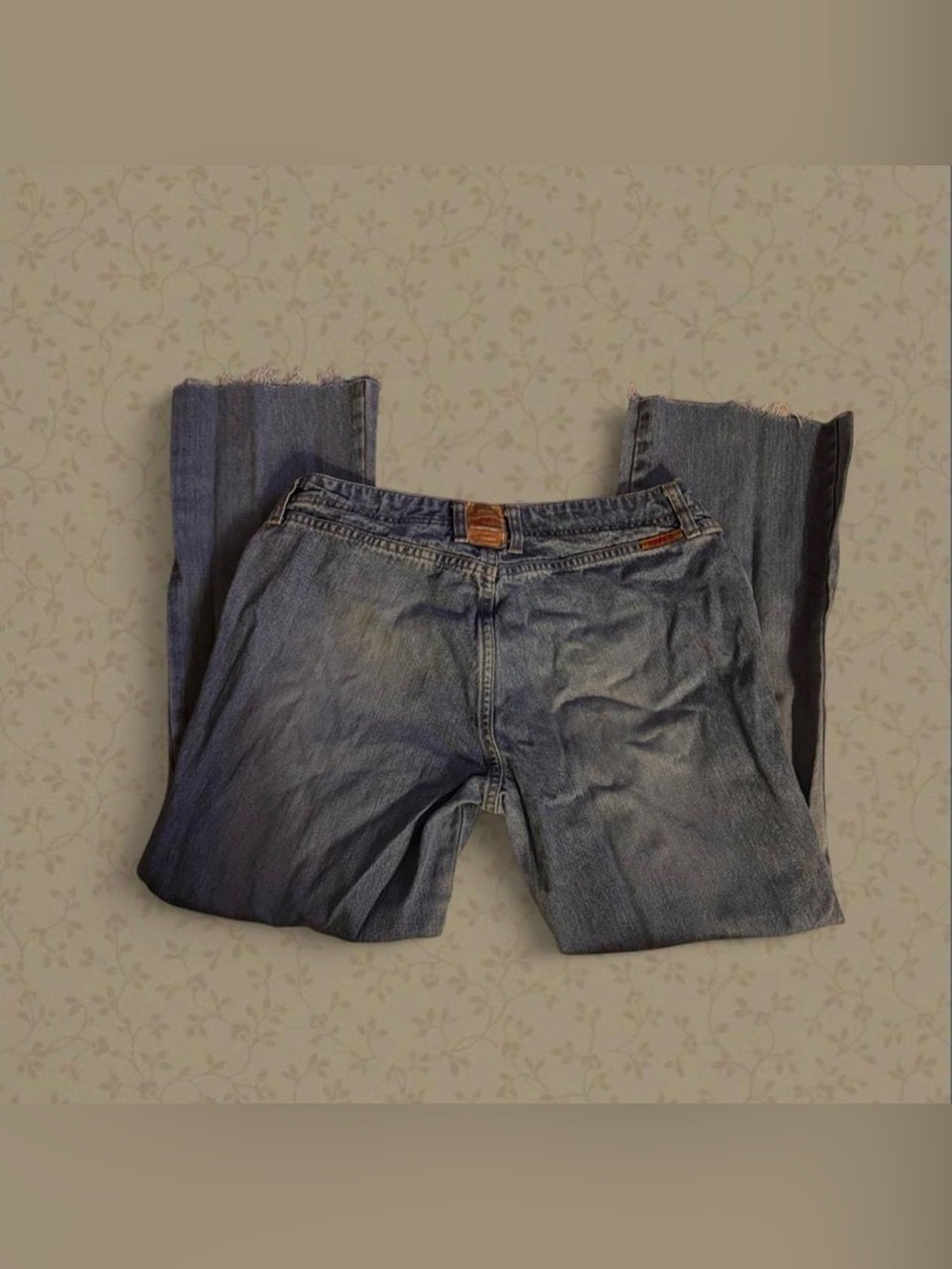 Vintage Y2K BONGO ‘Jessica Waistless’ cropped fringe jeans
